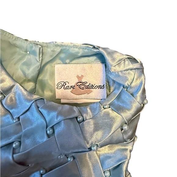 Rare Editions Aqua Formal Kids Dress with Bow - Picture 5 of 6